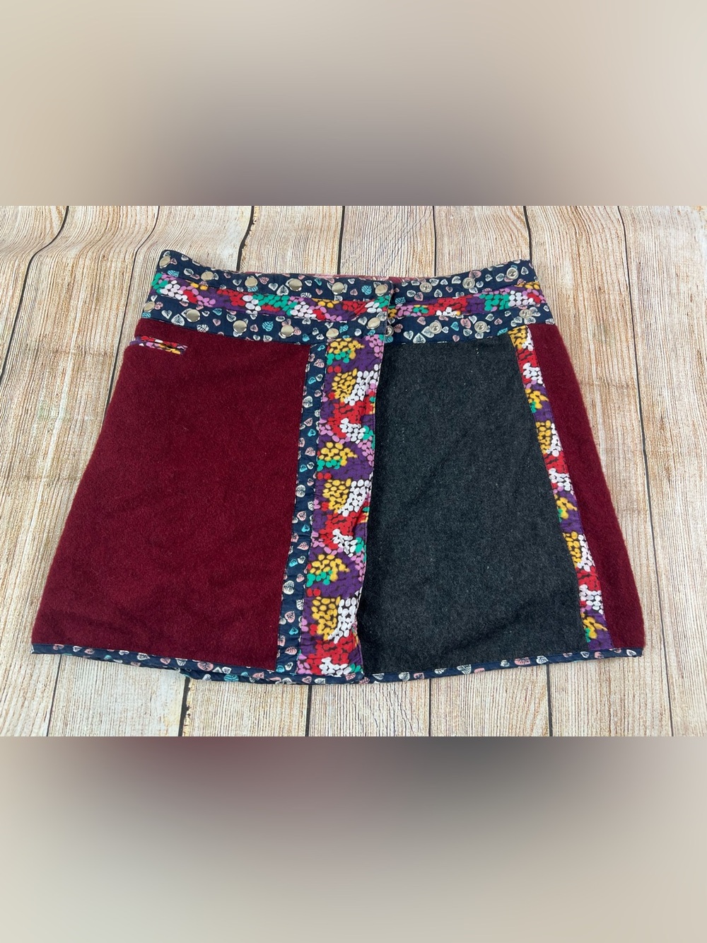 Women’s Moshiki Wrap Skirt Multicolor Wool Cotton One Size Adjustable